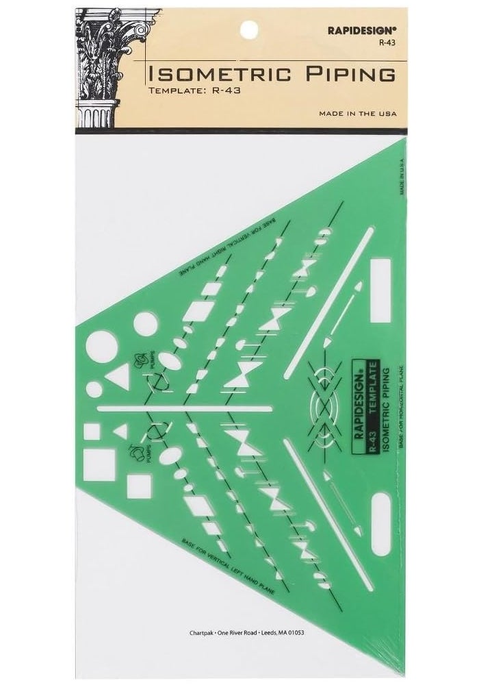 Rapidesign R-43 Isometric Piping Template for Construction and Design - Image 2